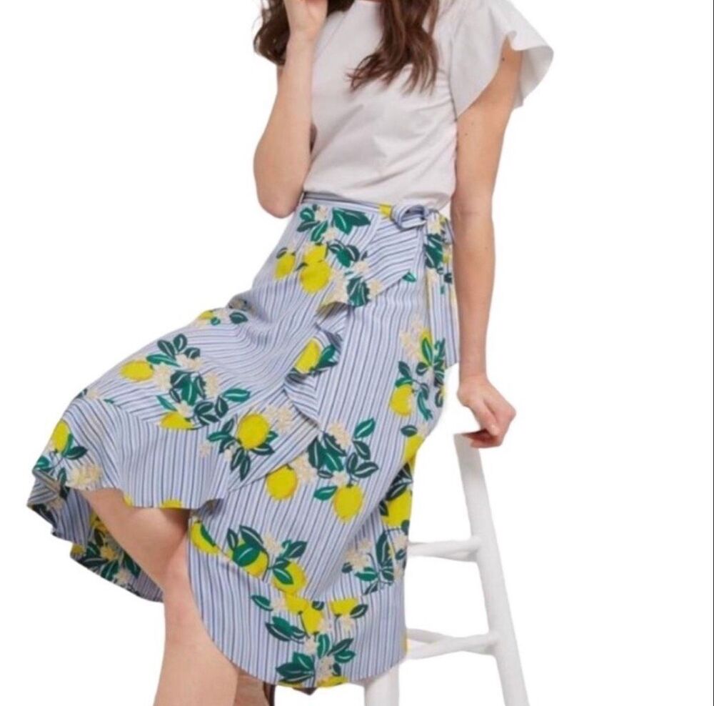 NWOT Draper James Knee-Length Lemon Skirt! Size 10